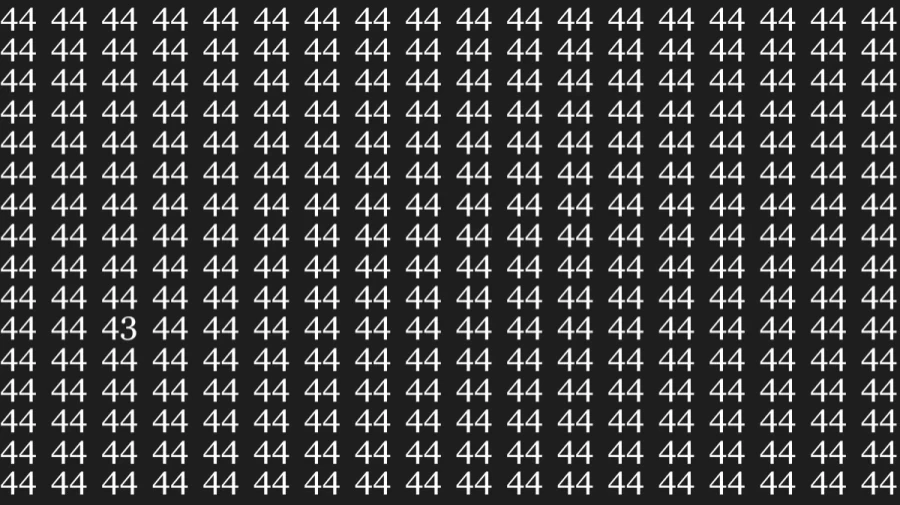If you have Sharp Eyes find the Number 43 among 44 in 12 seconds