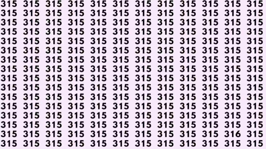 Can You Spot 316 among 315 in 5 Seconds? Explanation and Solution to the Optical Illusion