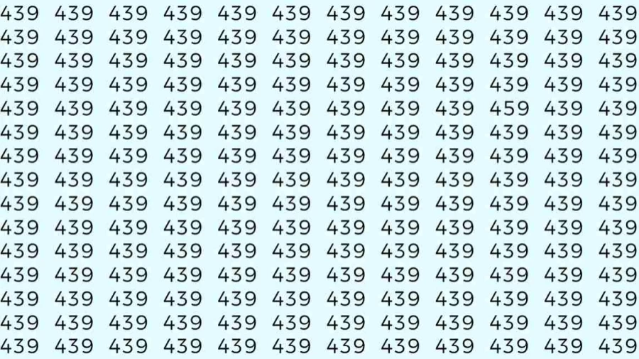 Optical Illusion Brain Test: If you have hawk eyes find 459 among 439 in 12 Seconds?