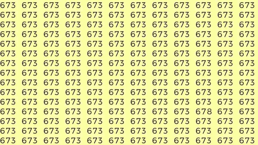 Optical Illusion: If you have sharp eyes find 678 among 673 in 6 Seconds?