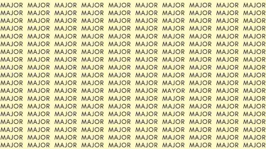Observation Skill Test: If you have Eagle Eyes find the Word Mayor among Major in 9 Secs