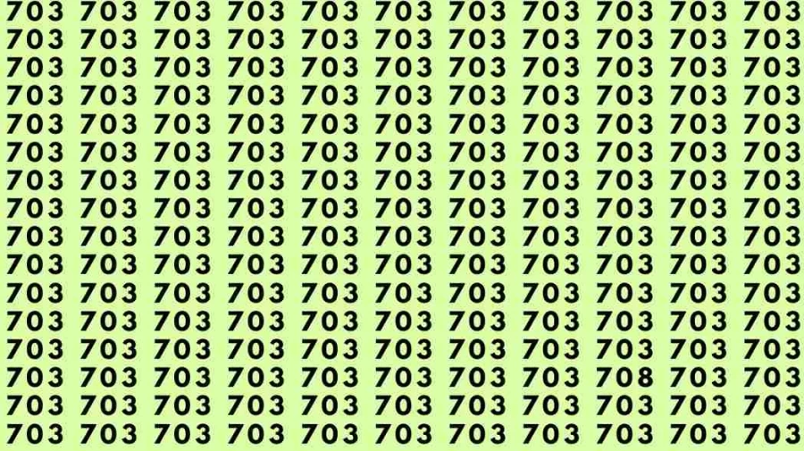 Optical Illusion: If you have eagle eyes find 708 among 703 in 8 Seconds?