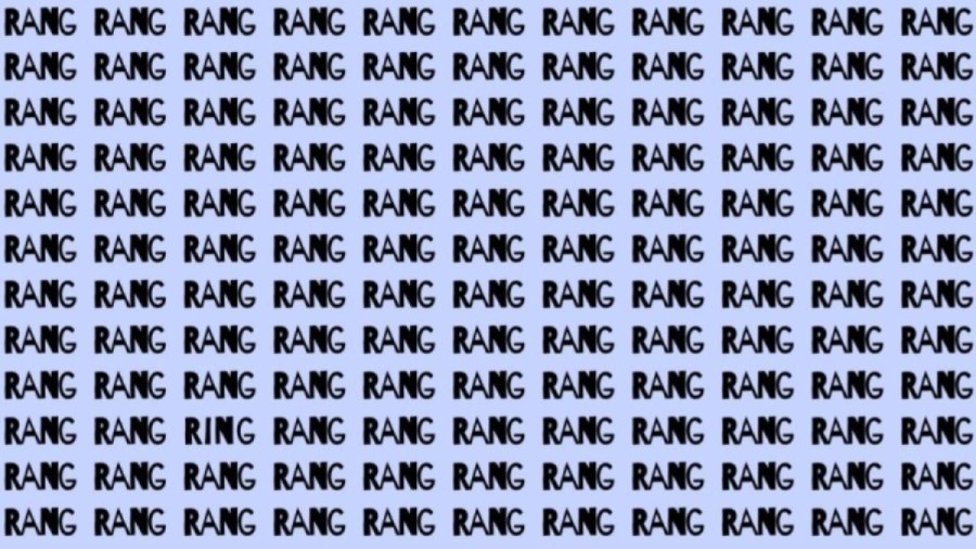 Brain Test: If you have Sharp Eyes Find the Word Ring among Rang in 20 Secs