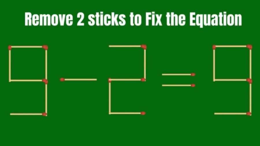 Brain Teaser: Remove 2 Matchsticks to Fix this Equation in 15 Secs I Matchstick puzzle