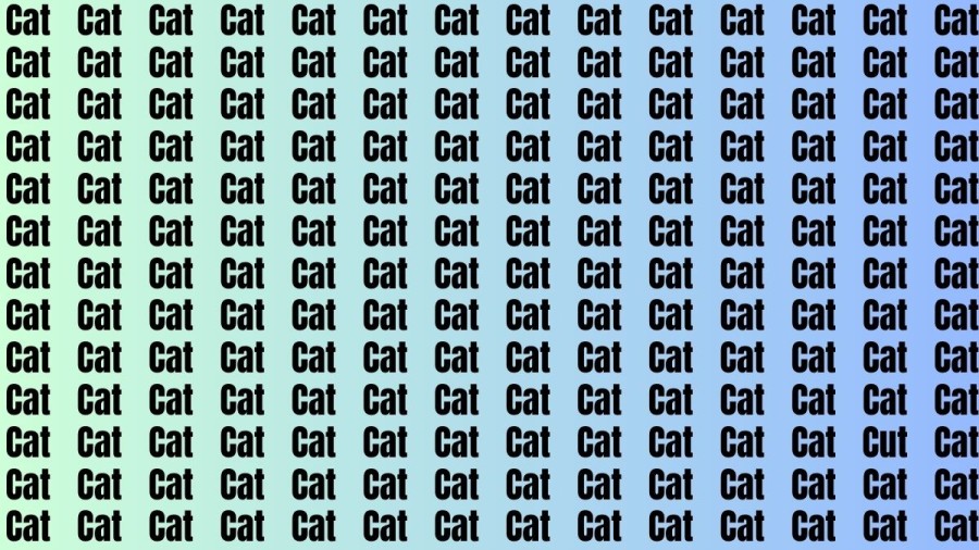 Brain Teaser - If you have Sharp Eyes Find the Word Cut among Cat in 15 Secs