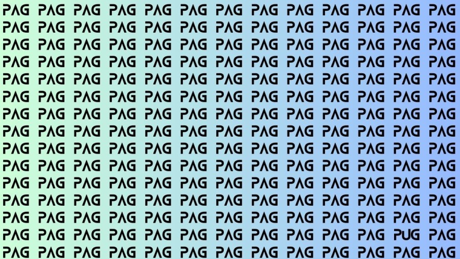 Brain Test: If you have Sharp Eyes Find the Word Pag among Pug in 20 Secs
