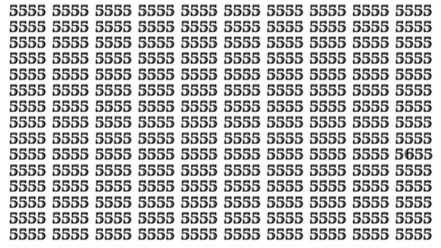 Observation Skills Test: Can you find the number 5655 among 5555 in 12 seconds?