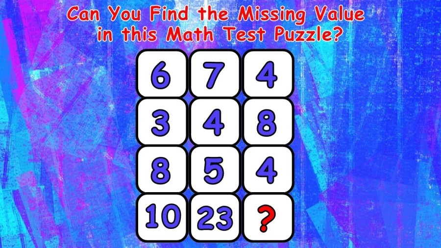 Brain Teaser: Can You Find the Missing Value in this Math Test Puzzle?