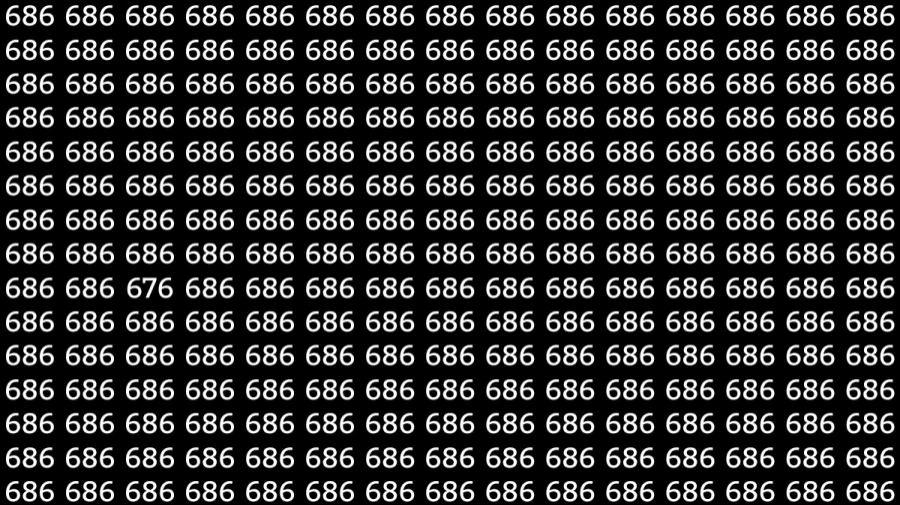 Optical Illusion: If you have Sharp Eyes find the Number 676 among 686 in 12 Secs