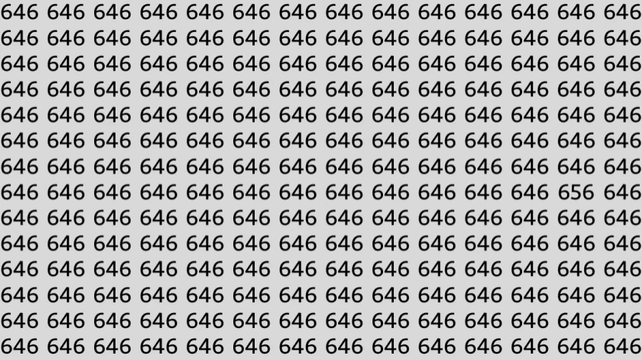 Optical Illusion: If you have Hawk Eyes find the Number 656 among 646 in 12 Secs