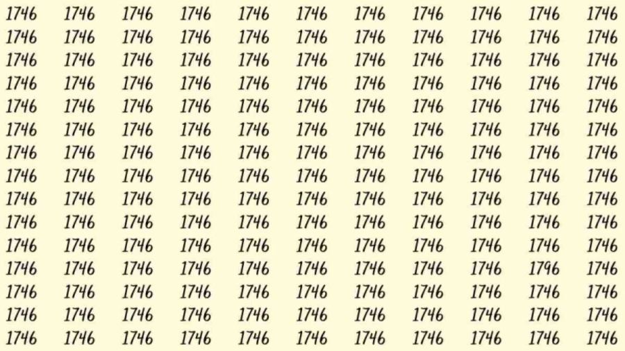 Optical Illusion: If you have eagle eyes find 1796 among 1746 in 8 Seconds?