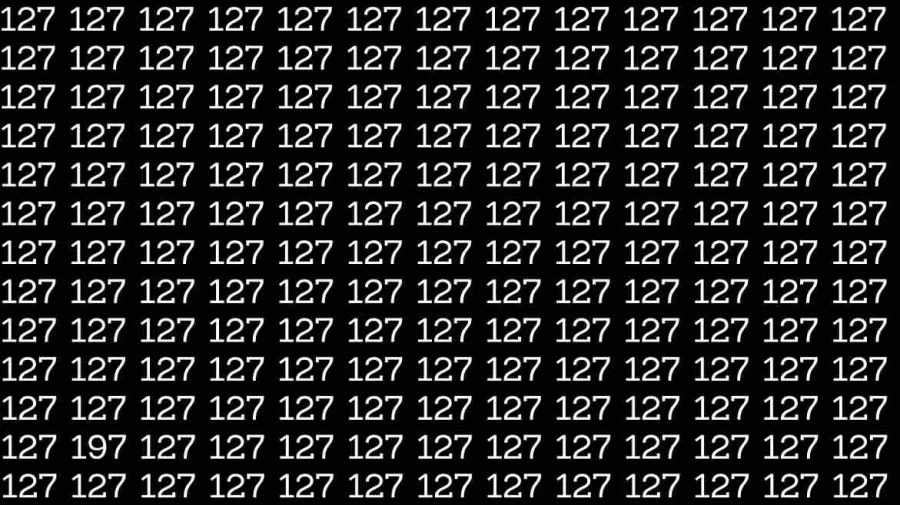 Optical Illusion: If you have eagle eyes find 197 among 127 in 5 Seconds?