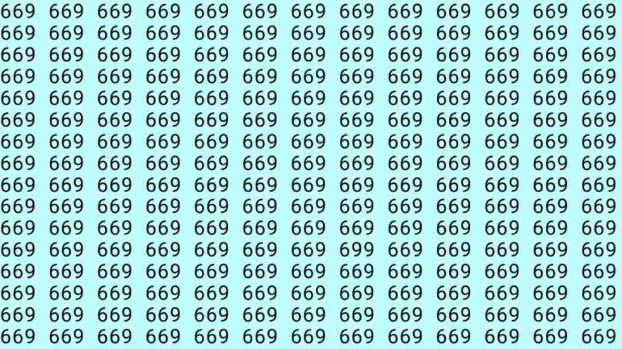 Optical Illusion: Can you find 699 among 669 in 10 Seconds? Explanation and Solution to the Optical Illusion