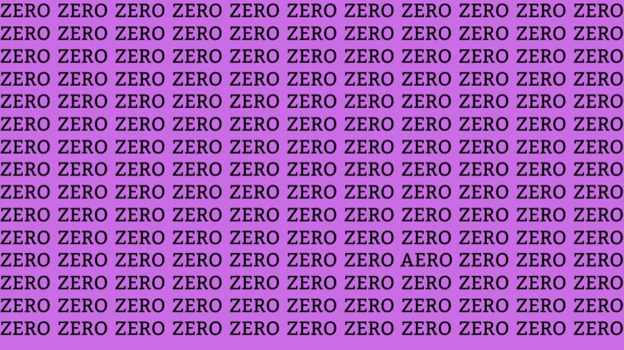 Optical Illusion: Can you find the Word Aero among Zero in 10 Seconds?