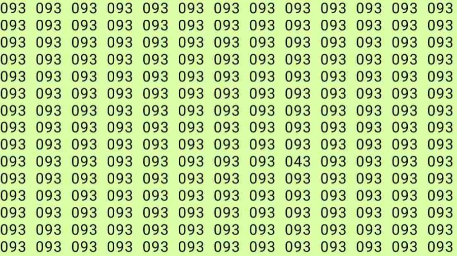 Observation Skill Test: Can you find 043 among 093 in 8 Seconds?