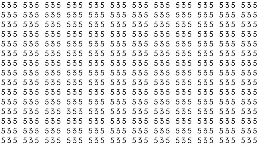 Optical Illusion Brain Test: If you have eagle eyes find 353 among 535 in 5 Seconds?