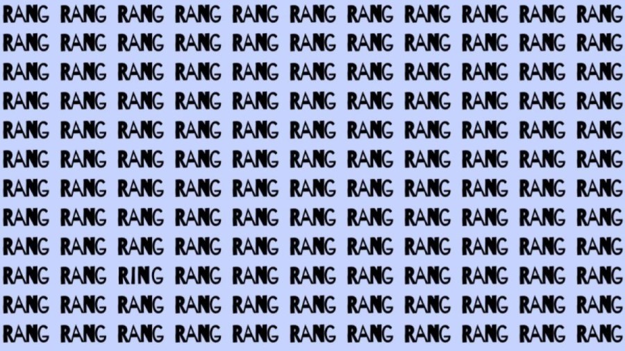 Brain Test: If you have Hawk Eyes find the Word Ring among Rang in 20 Secs