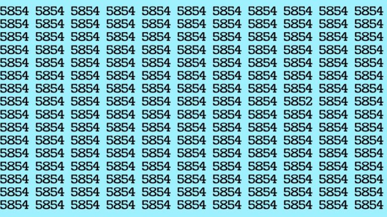 Observation Brain Test: If you have Eagle Eyes Find the number 5852 among 5854 in 12 Secs