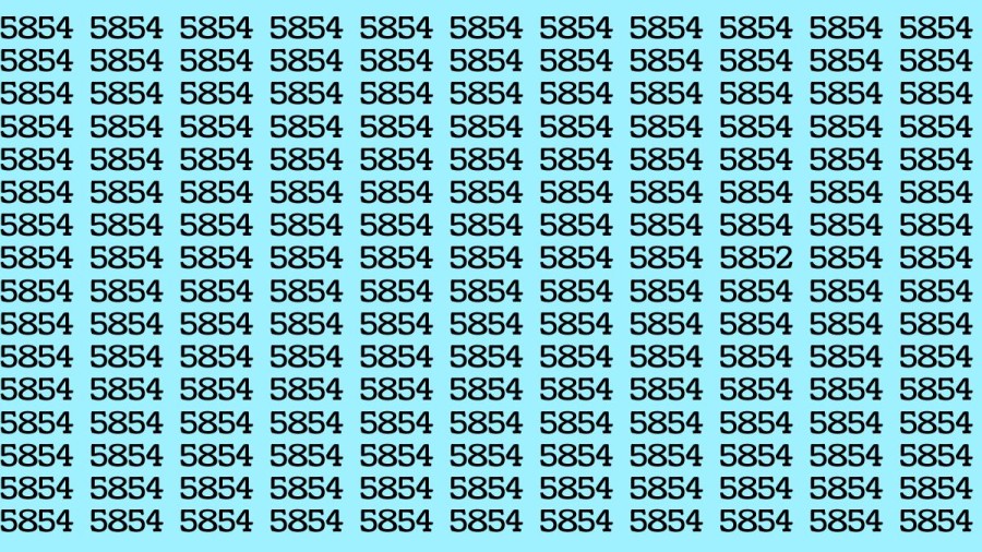 Observation Brain Test: If you have Eagle Eyes Find the number 5852 among 5854 in 12 Secs