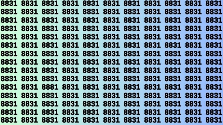 Observation Brain Test: If you have Sharp Eyes Find the number 8881 among 8831 in 20 Secs