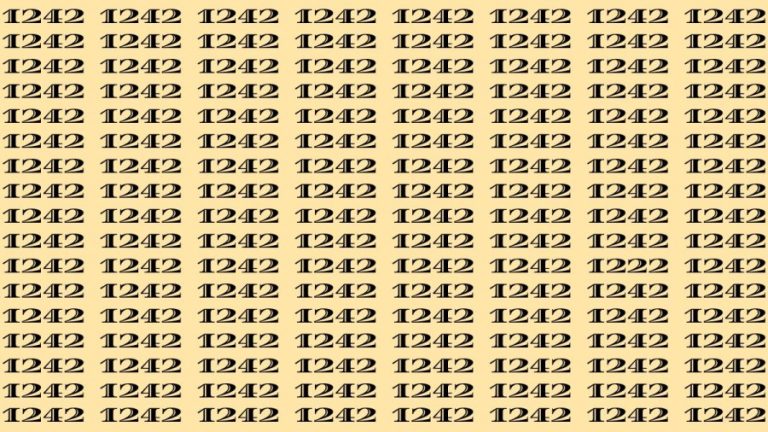 Observation Brain Test: If you have Keen Eyes Find the Number 1222 among 1242 in 15 Secs