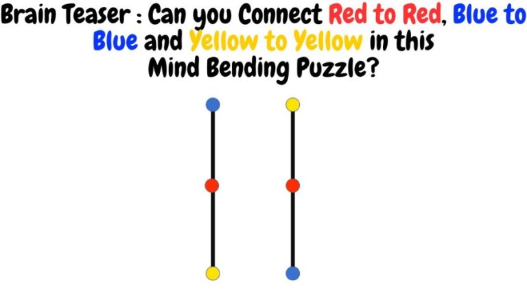 Brain Teaser: Can you Connect Red to Red, Blue to Blue, and Yellow to Yellow in this Mind Bending Puzzle?