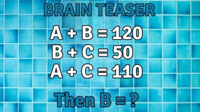 Brain Teaser: Find the Value of B using the Clues given Here