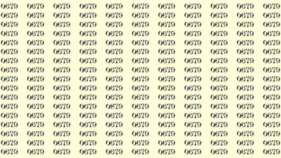 Optical Illusion: Can you find 0879 among 0679 in 15 Seconds? Explanation and Solution to the Optical Illusion