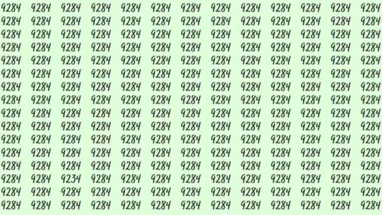 Optical Illusion: If you have hawk eyes 9234 among 9284 in 15 Seconds? Explanation and Solution to the Optical Illusion