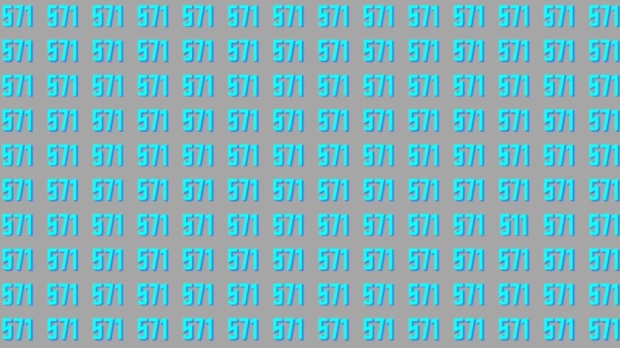 Observation Brain Test: Can you find the number 511 among 571 in 10 seconds?