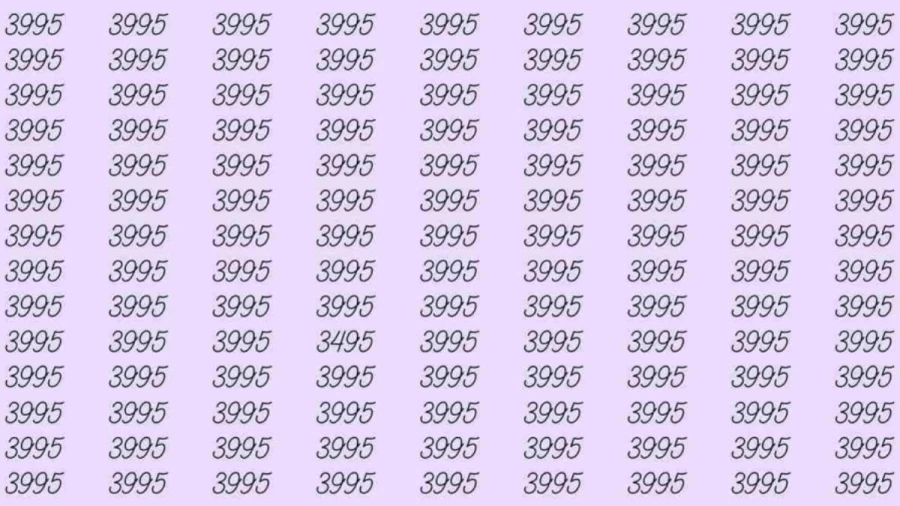 Can You Spot 3495 among 3995 in 7 Seconds? Explanation and Solution to the Optical Illusion