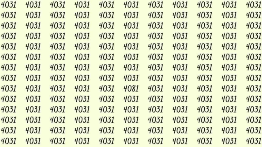 Can You Spot 4081 among 4031 in 5 Seconds? Explanation and Solution to the Optical Illusion