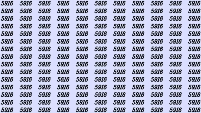 Can You Spot 5616 among 5916 in 7 Seconds? Explanation And Solution To The Optical Illusion