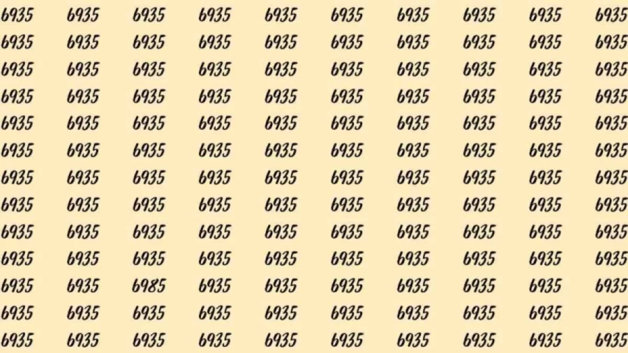 Can You Spot 6985 among 6935 in 10 Seconds? Explanation and Solution to the Optical Illusion